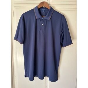 Peter Millar Crown Crafted Polo Shirt Mens XL Navy Performance Tipped